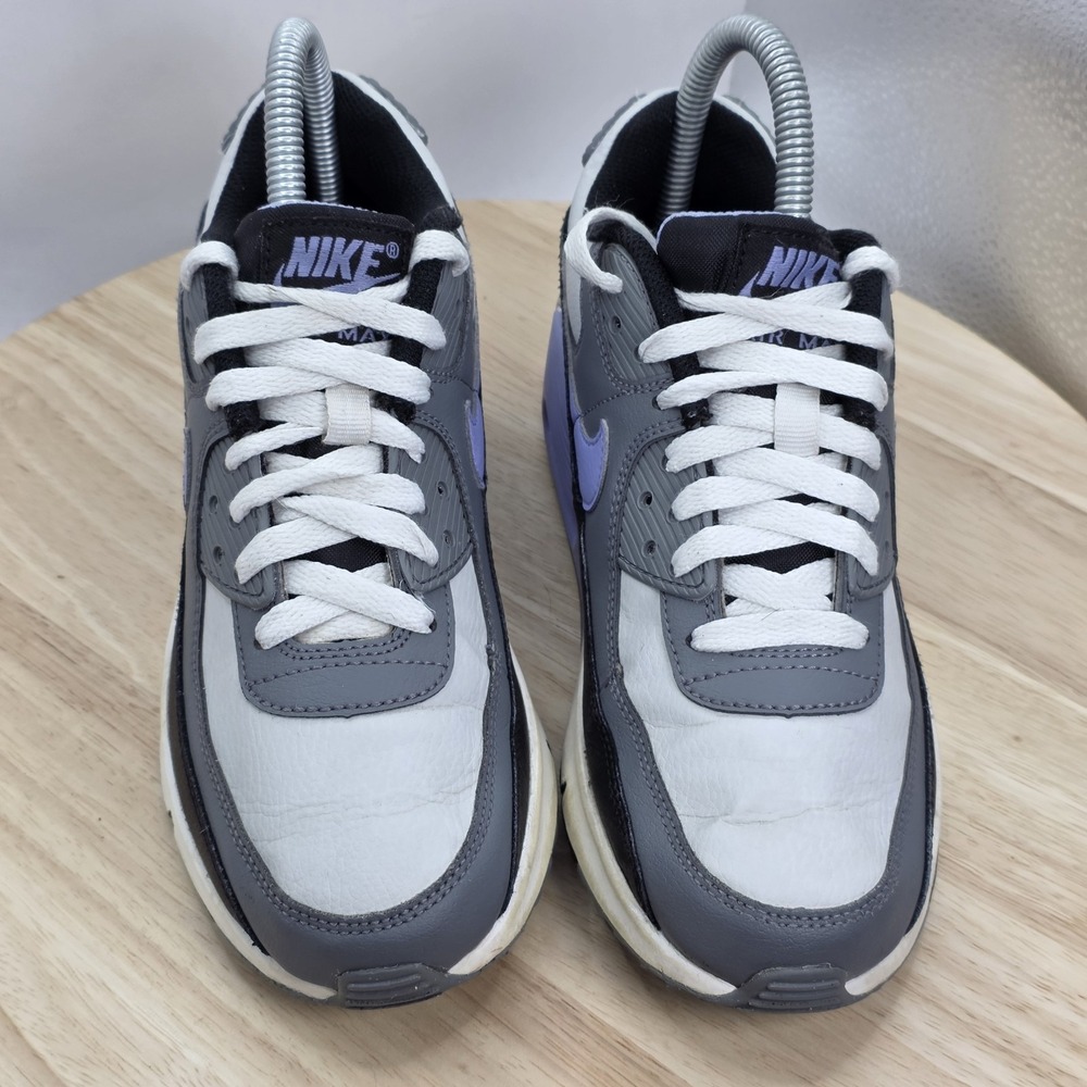 Youth Size 4Y - Nike Air Max 90 LTR Shoes Gray Purple Sneakers W5.5 - DV3607-001 - Picture 4 of 10